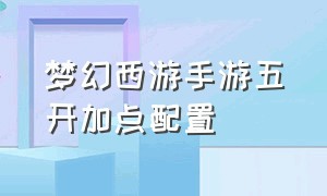 梦幻西游手游五开加点配置