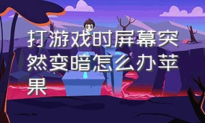 打游戏时屏幕突然变暗怎么办苹果