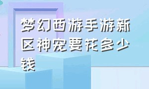 梦幻西游手游新区神宠要花多少钱