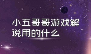 小五哥哥游戏解说用的什么