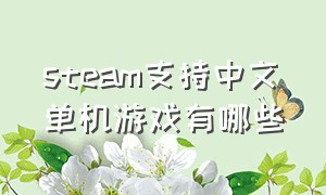 steam支持中文单机游戏有哪些