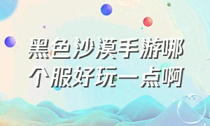 黑色沙漠手游哪个服好玩一点啊