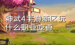 神武4手游新区玩什么职业吃香