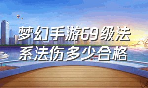 梦幻手游69级法系法伤多少合格（梦幻手游69法系法伤多少算及格）