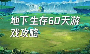 地下生存60天游戏攻略