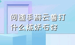 问道手游云兽打什么炼妖石好（问道手游力云兽带什么天书好）