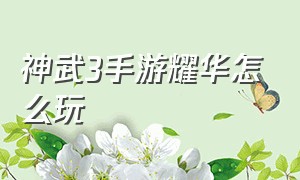 神武3手游耀华怎么玩