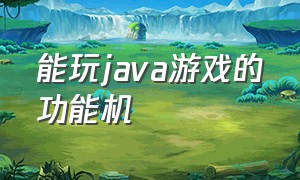 能玩java游戏的功能机