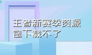 王者新赛季资源包下载不了