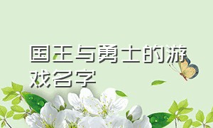 国王与勇士的游戏名字（有国王骑兵弓箭手的游戏）