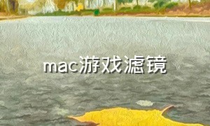 mac游戏滤镜