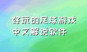 好玩的足球游戏中文解说软件（足球游戏单机版大全中文版在线玩）