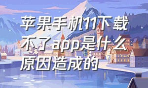 苹果手机11下载不了app是什么原因造成的（苹果11下载不了app什么情况）