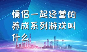 情侣一起经营的养成系列游戏叫什么