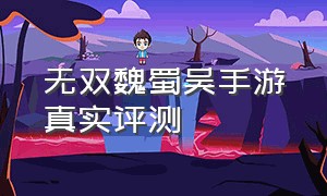 无双魏蜀吴手游真实评测