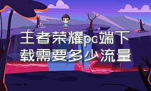 王者荣耀pc端下载需要多少流量（王者荣耀pc端下载需要多少流量才能玩）