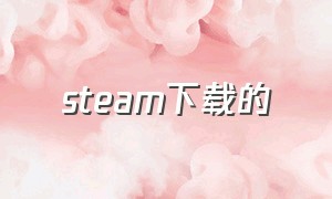 steam下载的