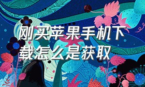 刚买苹果手机下载怎么是获取