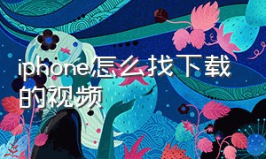 iphone怎么找下载的视频