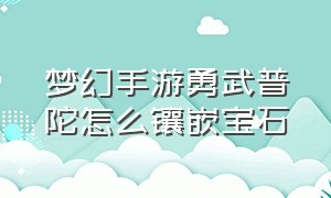 梦幻手游勇武普陀怎么镶嵌宝石