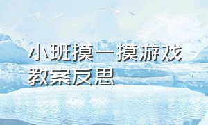 小班摸一摸游戏教案反思（小班音乐游戏碰一碰教案与反思）