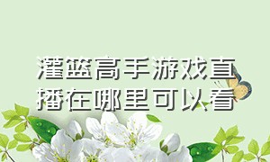 灌篮高手游戏直播在哪里可以看