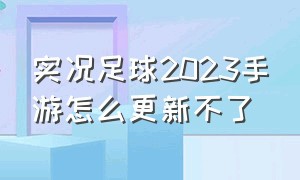 实况足球2023手游怎么更新不了