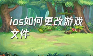 ios如何更改游戏文件（ios如何更改游戏文件类型）