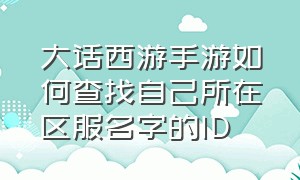 大话西游手游如何查找自己所在区服名字的ID（大话西游手游忘记在哪个区怎么办）