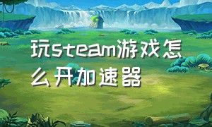 玩steam游戏怎么开加速器（怎么用加速器激活steam的游戏）