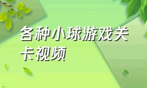 各种小球游戏关卡视频