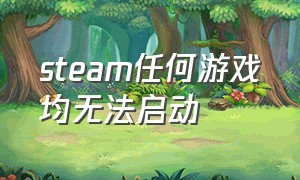 steam任何游戏均无法启动