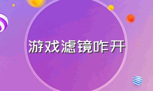 游戏滤镜咋开（怎么通过软件开启游戏滤镜）