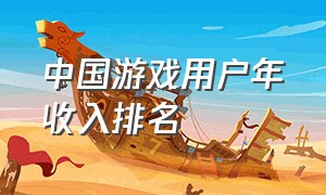 中国游戏用户年收入排名