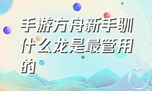 手游方舟新手驯什么龙是最管用的