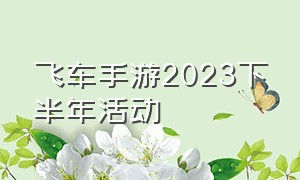 飞车手游2023下半年活动（飞车手游2024春季赛奖励发放）