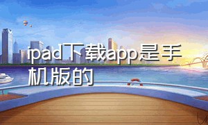 ipad下载app是手机版的