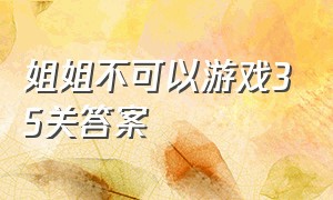 姐姐不可以游戏35关答案（姐姐不可以游戏45到50关答案）