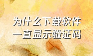 为什么下载软件一直显示验证码