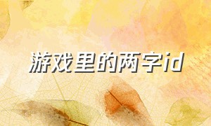 游戏里的两字id