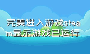 完美进入游戏steam显示游戏已运行（steam游戏显示正在运行却没打开）