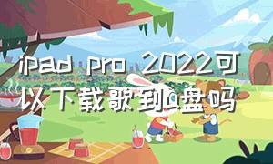 ipad pro 2022可以下载歌到u盘吗