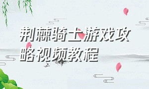 荆棘骑士游戏攻略视频教程