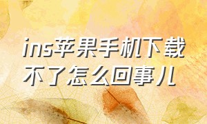 ins苹果手机下载不了怎么回事儿