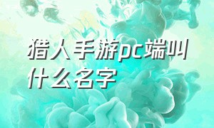 猎人手游pc端叫什么名字