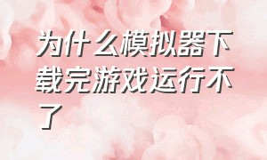 为什么模拟器下载完游戏运行不了（模拟器下载软件打不开）