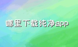 哪里下载纯净app