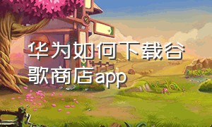 华为如何下载谷歌商店app（华为最简单下载谷歌商店）