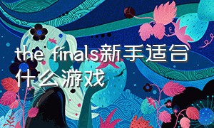 the finals新手适合什么游戏（the finals游戏名称怎么查看）