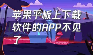 苹果平板上下载软件的APP不见了（苹果平板下载软件成功但是不见了）